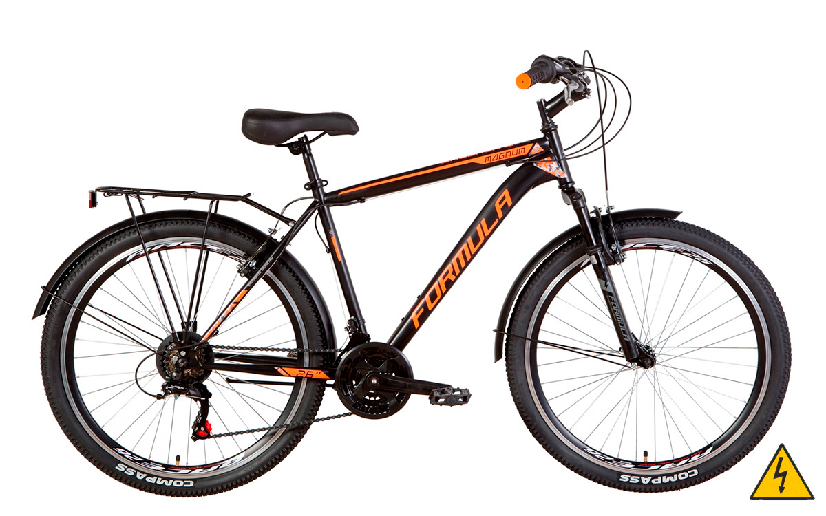 Фотография Электровелосипед 28" Formula MAGNUM 28" 350W (2021) 2021 Черно-оранжевый